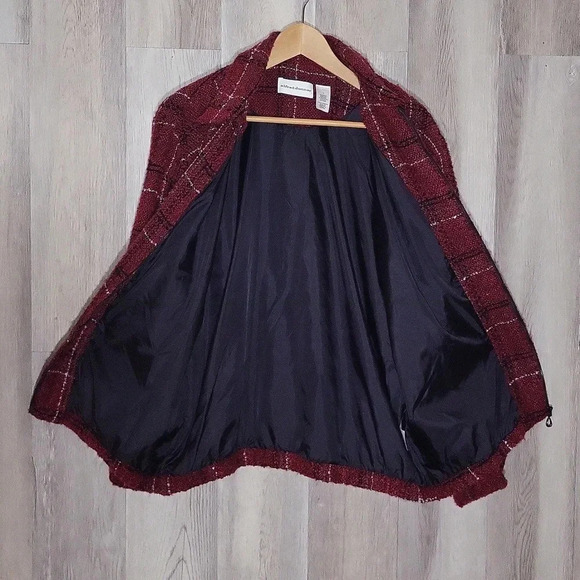 🛍Alfred Dunner Vintage‎ Plaid Boucle Lined Lightweight Jacket Womens 14 - Picture 3 of 6